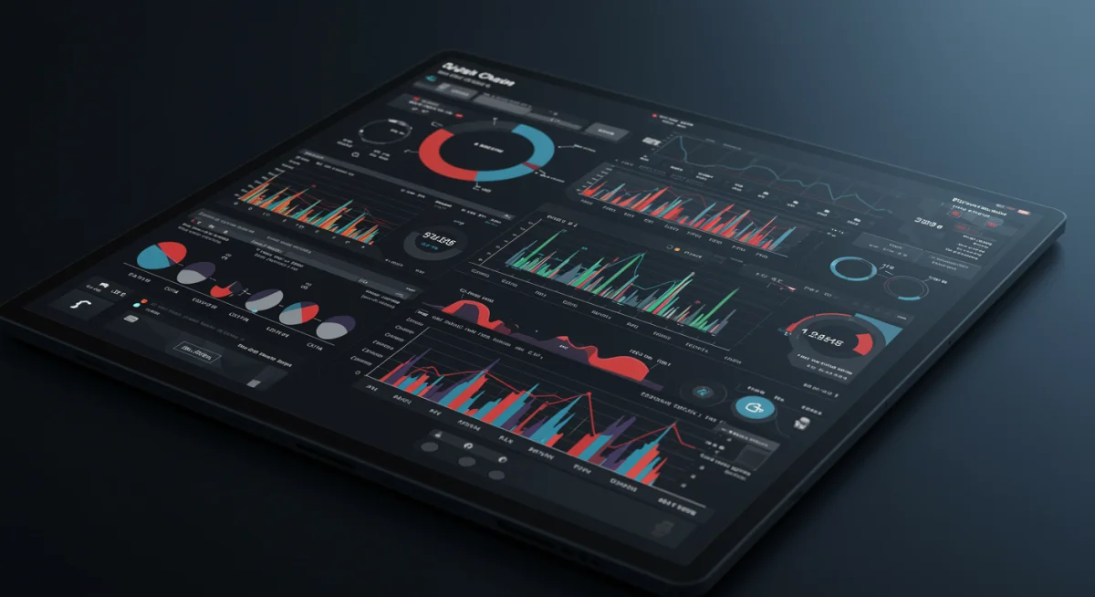 Digital dashboard with real-time supply chain analytics and risk indicators.